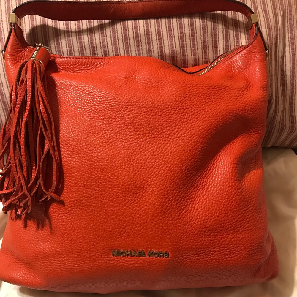 Michael Kors Authentic Purse Reddish Orange Color